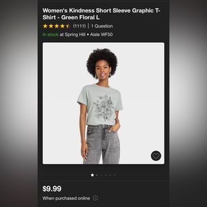 Light green target graphic tee, large